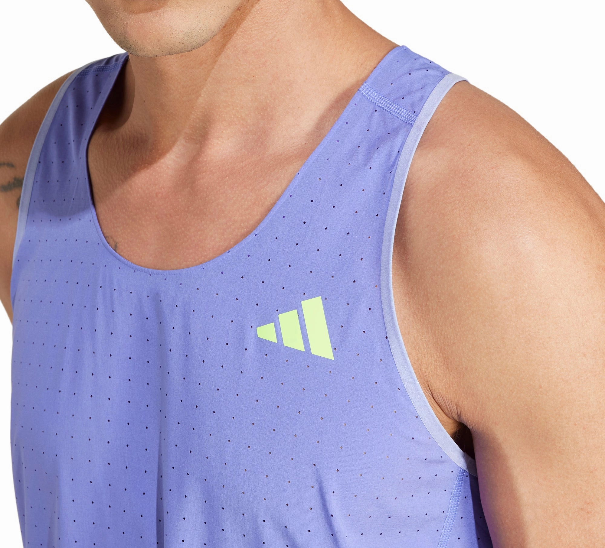 adidas Adizero Mens Running Vest - Blue plus wide size