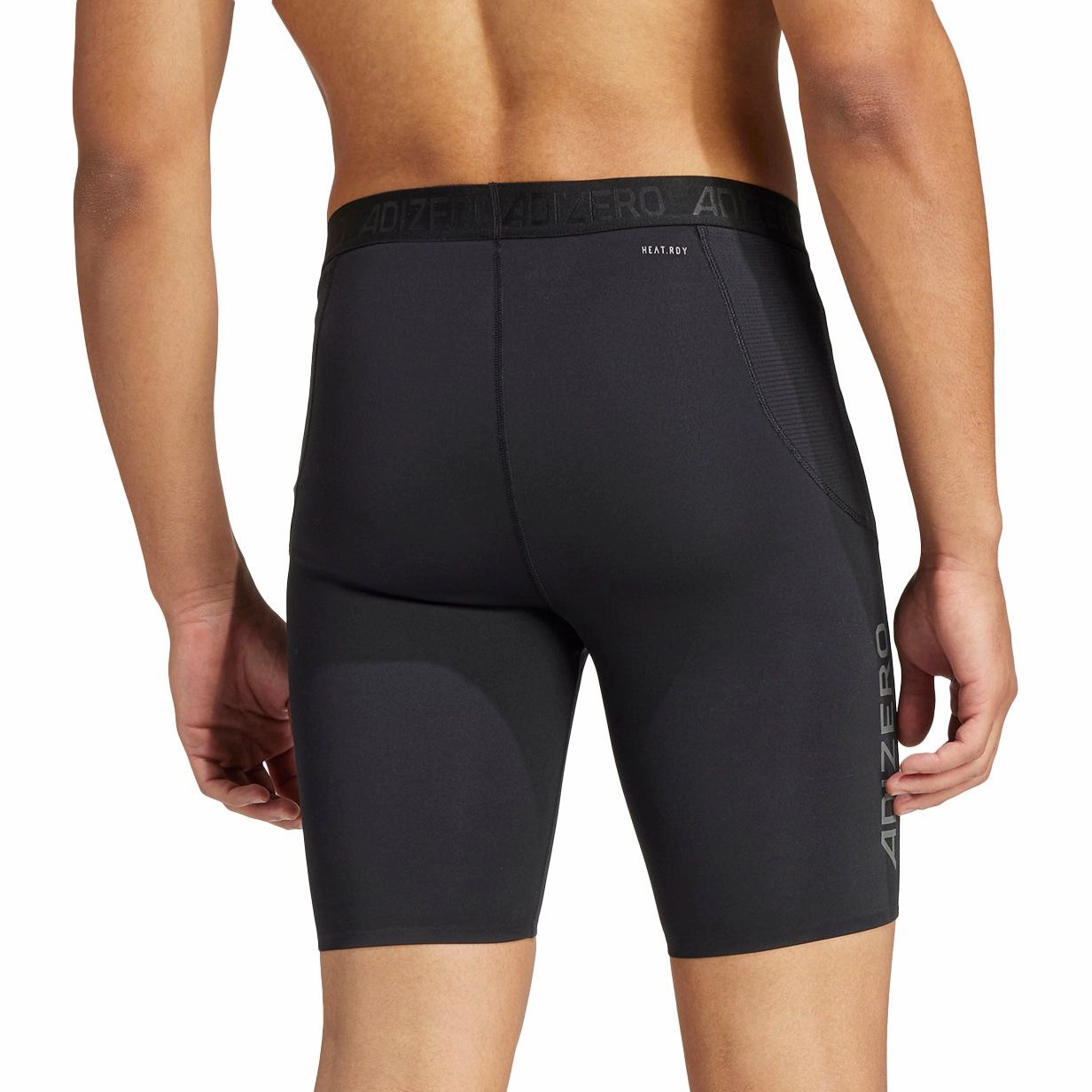 adidas Adizero Mens Short Running Tights - Black Laser Cut Edges
