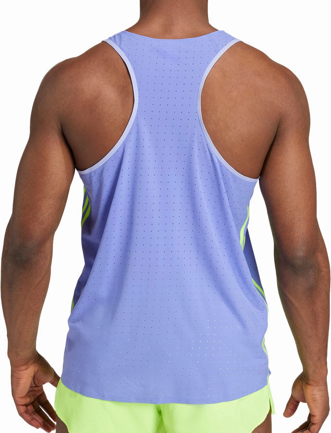 Ripstop Weave Elegant adidas Adizero Promo Mens Running Vest - Blue