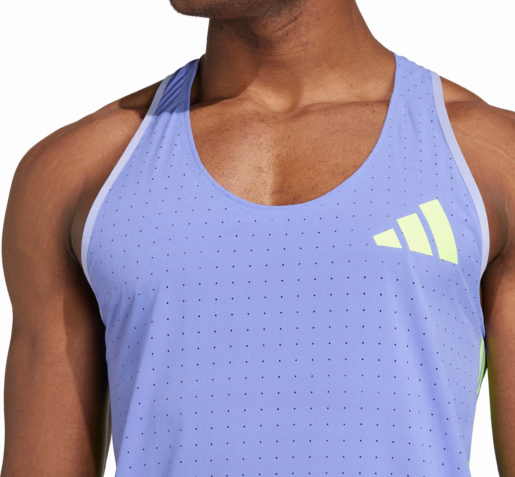 Weatherproof Design Must Have adidas Adizero Promo Mens Running Vest - Blue