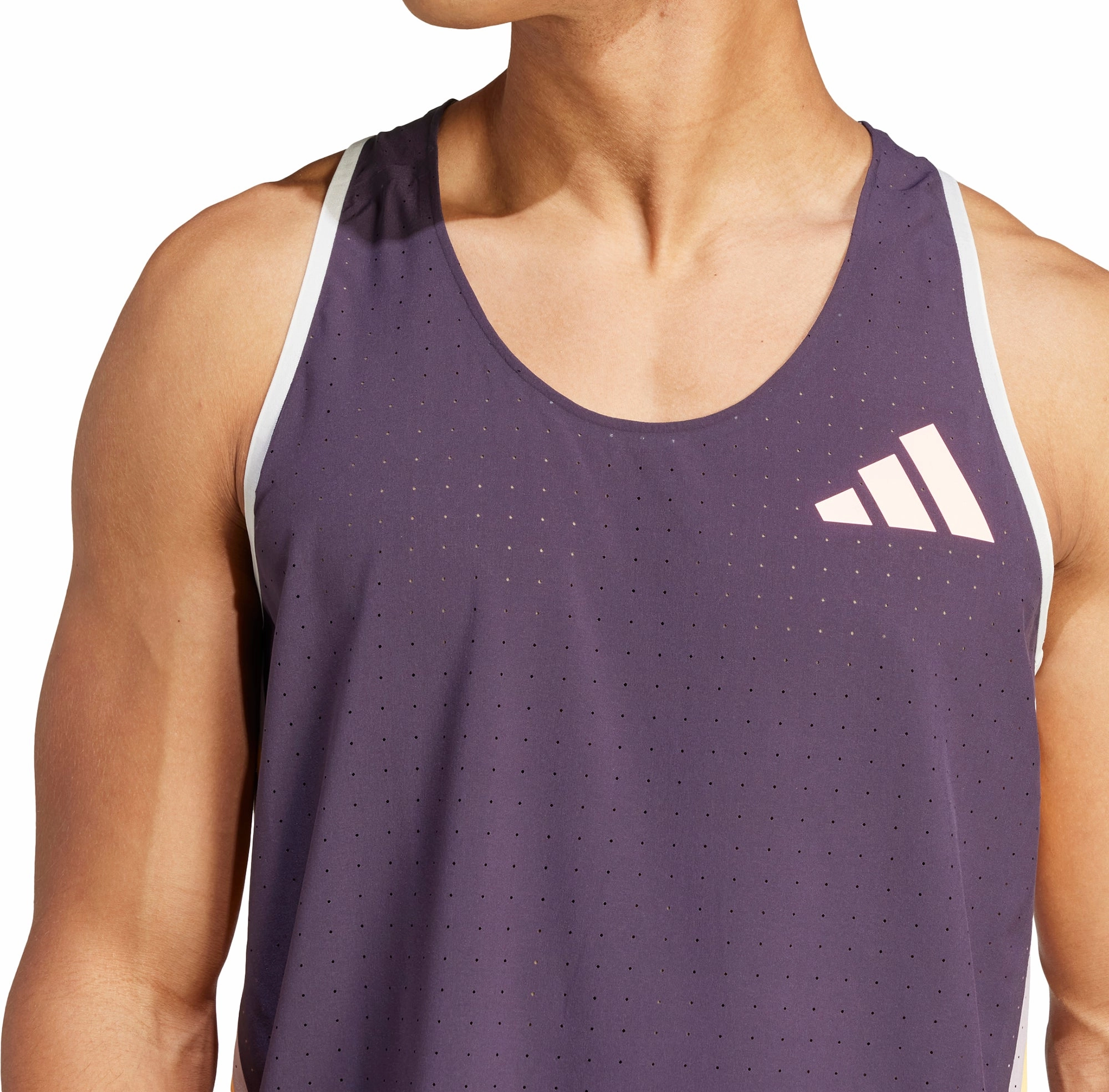 adidas Adizero Promo Mens Running Vest - Purple Transparency suitable for formal wear