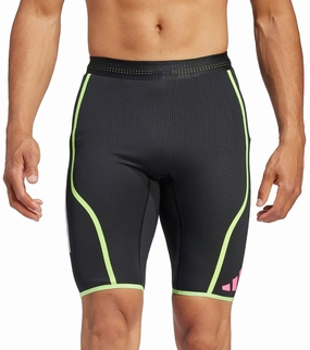 adidas Adizero Promo Mens Short Running Tights - Black Yoga-attire-quality-characteristic Corduroy