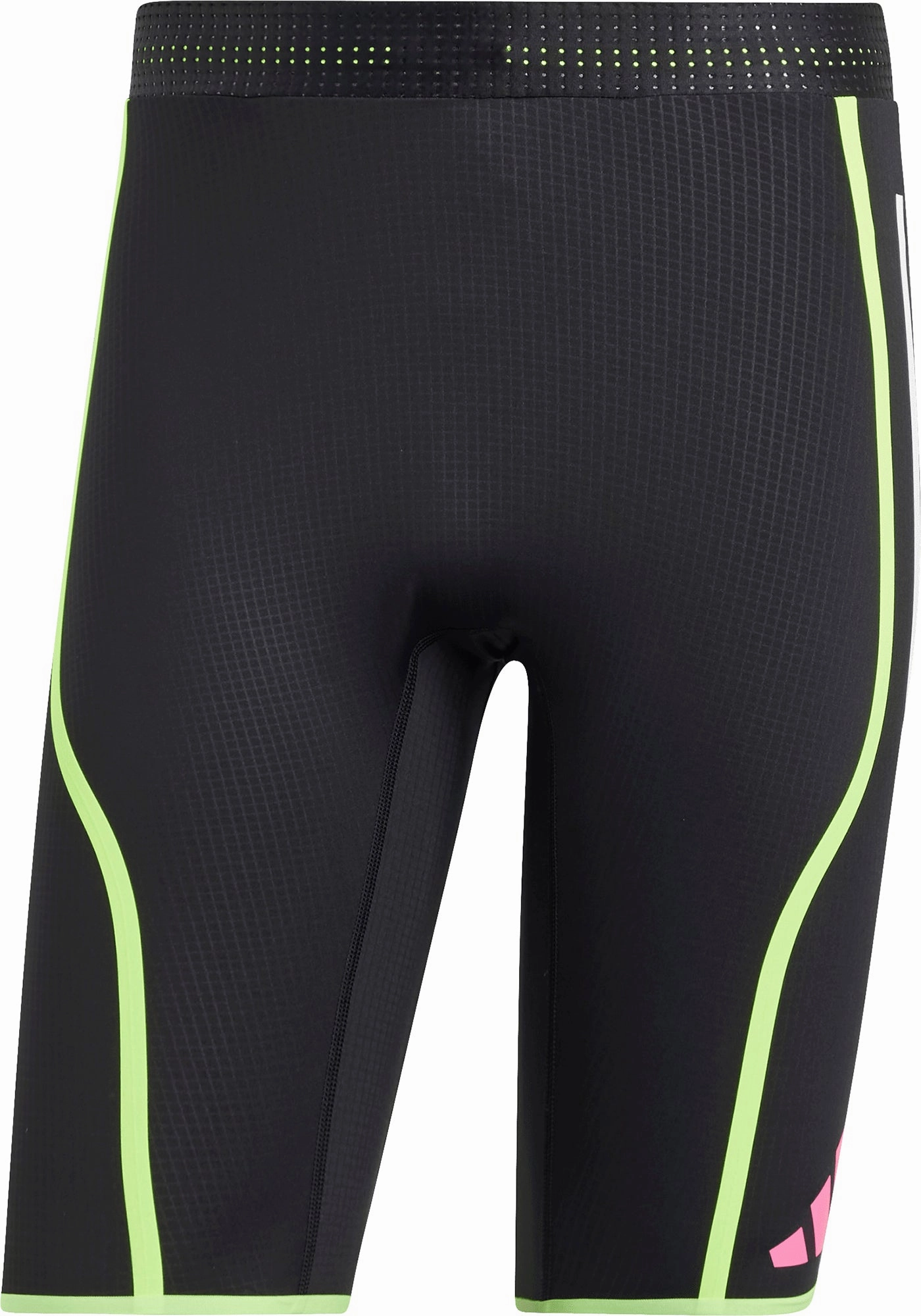 Finished Metallic-look adidas Adizero Promo Mens Short Running Tights - Black