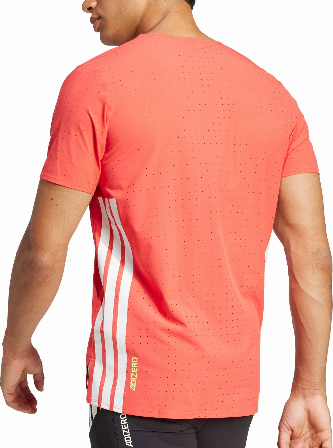adidas Adizero Short Sleeve Mens Running Top - Red Relaxed Torso Fit