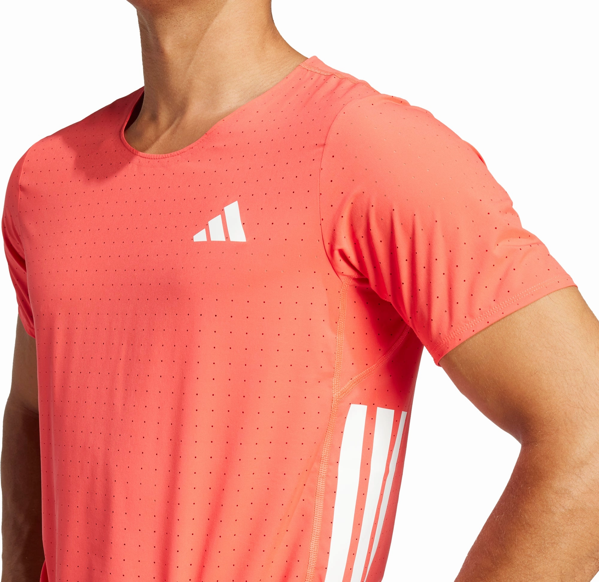 adidas Adizero Short Sleeve Mens Running Top - Red Indoor Comfort Perfect Comfort