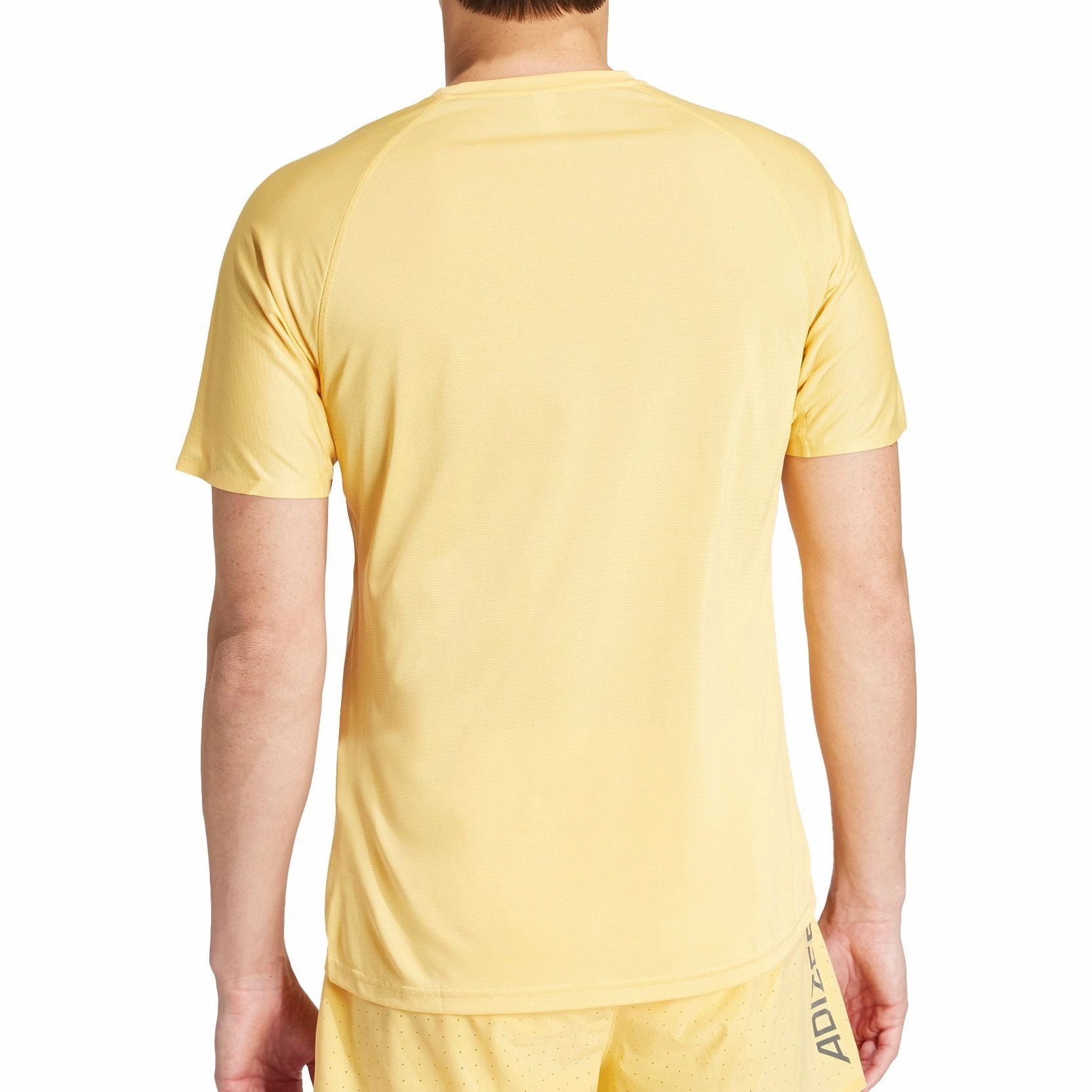 OdorResistant Versatile Comfort Style adidas Adizero Short Sleeve Mens Running Top - Yellow