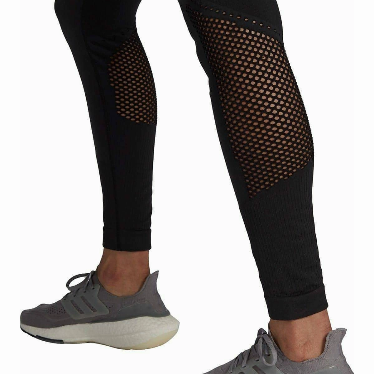 plus-size teenagers adidas AeroKnit Womens 7/8 Running Tights - Black