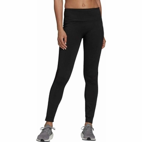 Straight Leg adidas AeroKnit Womens 7/8 Running Tights - Black