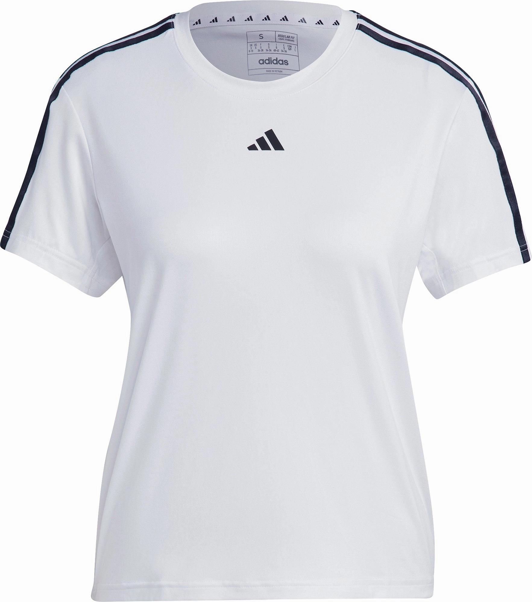 Semi Formal adidas AeroReady Train Essentials 3 Stripes Short Sleeve Womens Training Top - White