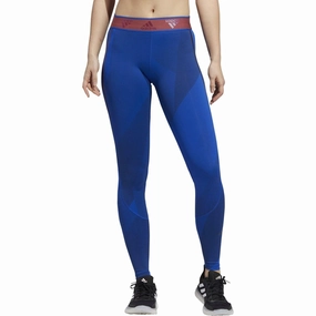 adidas AlphaSkin Graphic Womens Long Training Tights - Blue Tweed Skin-tight