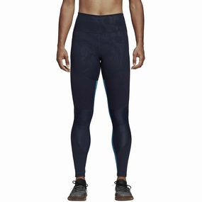 adidas Believe This High Rise Womens Long Training Tights - Blue SnagFree Surface