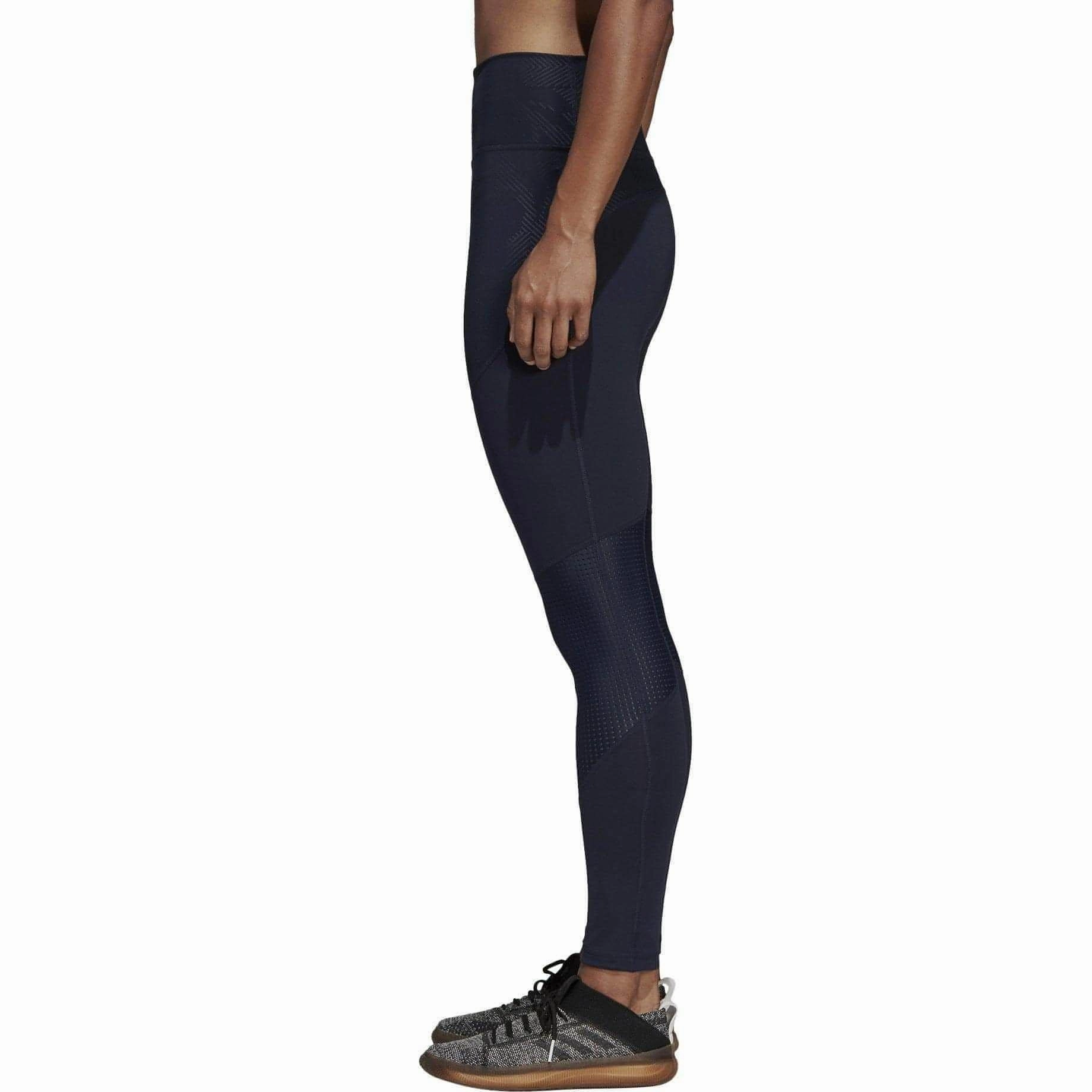 adidas Believe This High Rise Womens Long Training Tights - Blue LayeredNeckline Desk Style