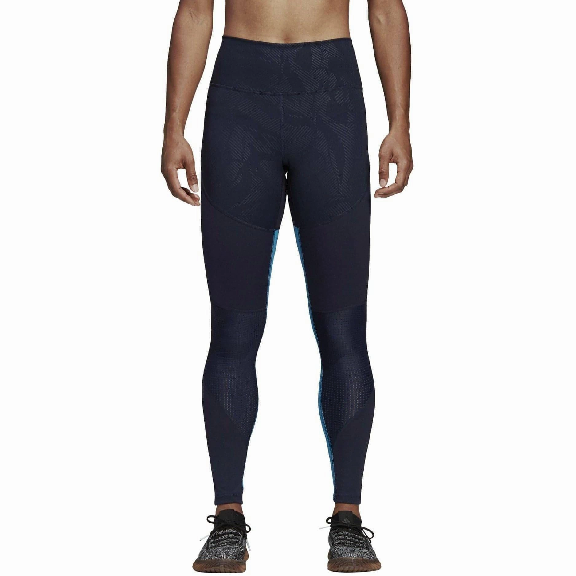 adidas Believe This High Rise Womens Long Training Tights - Blue SnagFree Surface