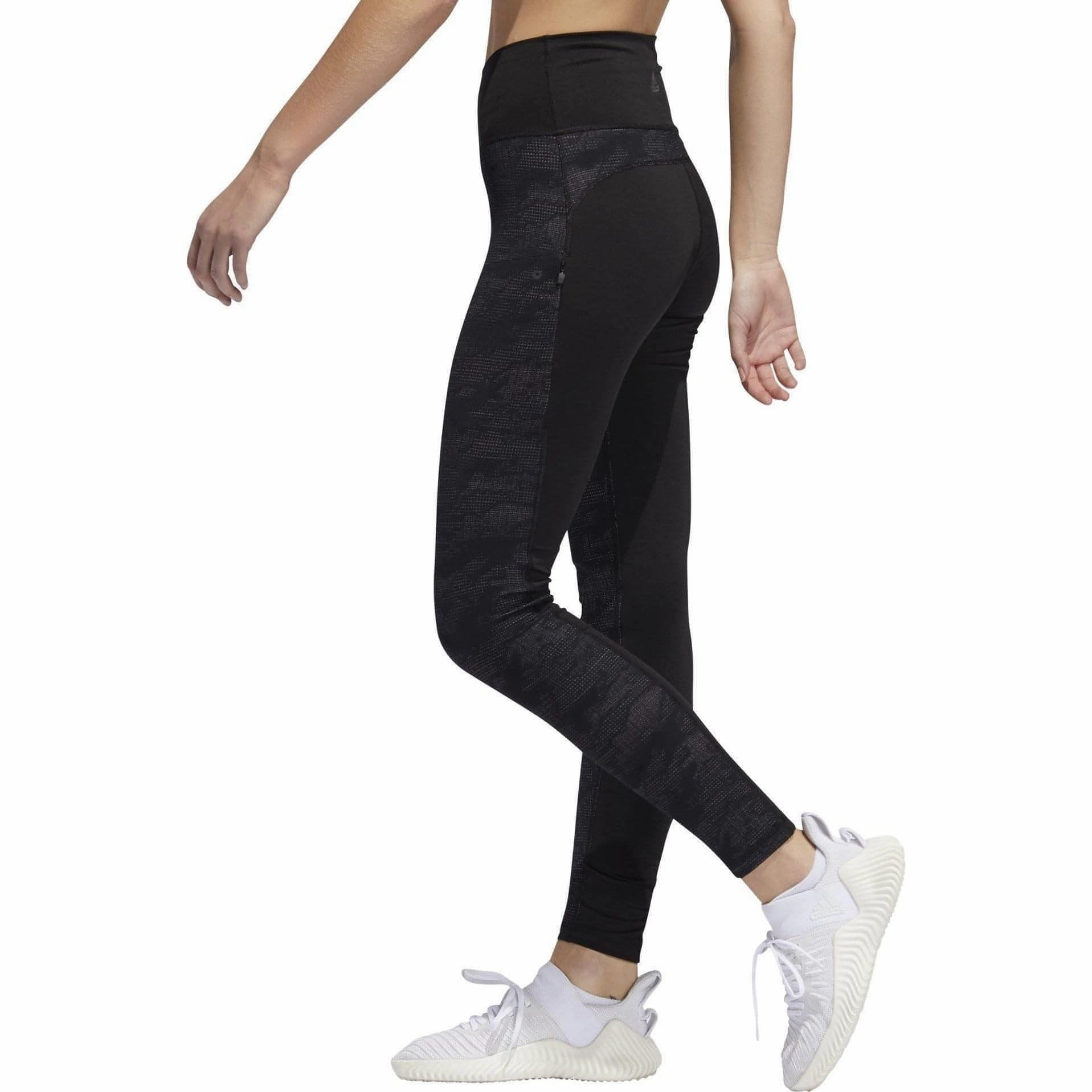 adidas Believe This Jacquard High Rise Womens Long Training Tights - Black windproof Activewear