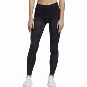 adidas Believe This Jacquard High Rise Womens Long Training Tights - Black Casual