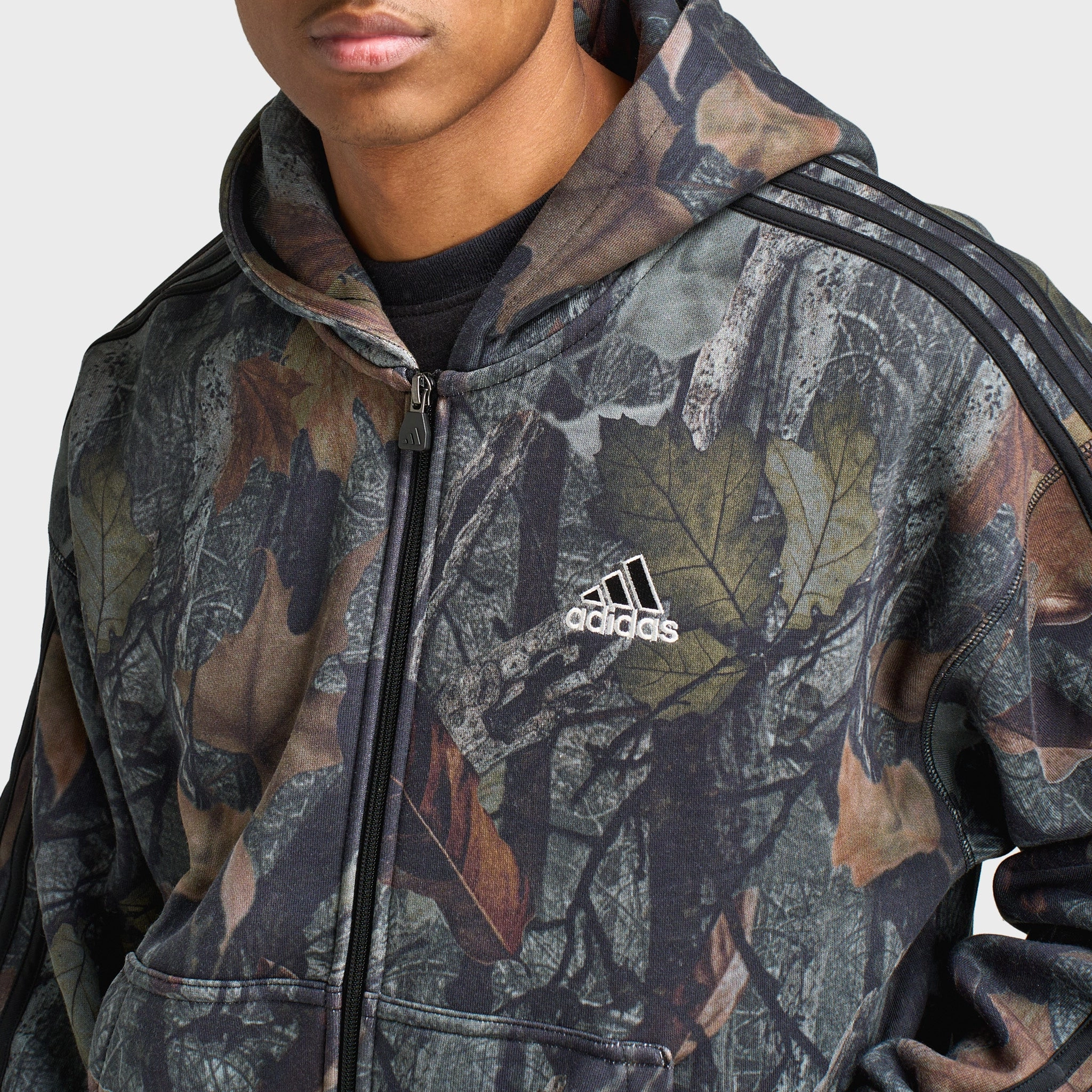 adidas Camo Full Zip Hoodie / Black Anti Static Interior Abrasion Resistant Surface