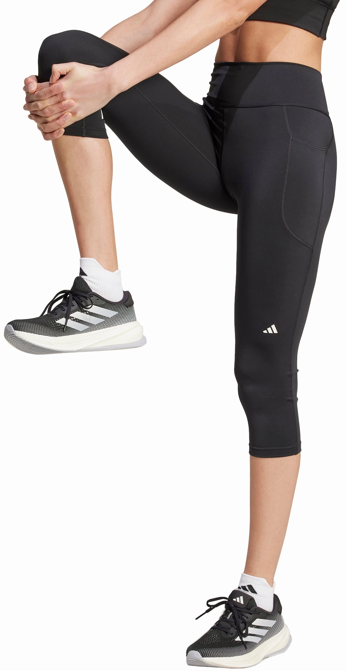 adidas DailyRun Womens 3/4 Capri Running Tights - Black Semi-formal