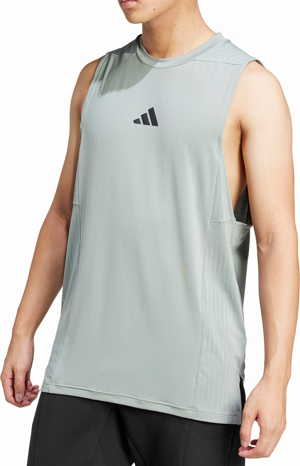 adidas Designed For Training Intensity Mens Training Vest - Green LightweightKnit Adjustable Fit