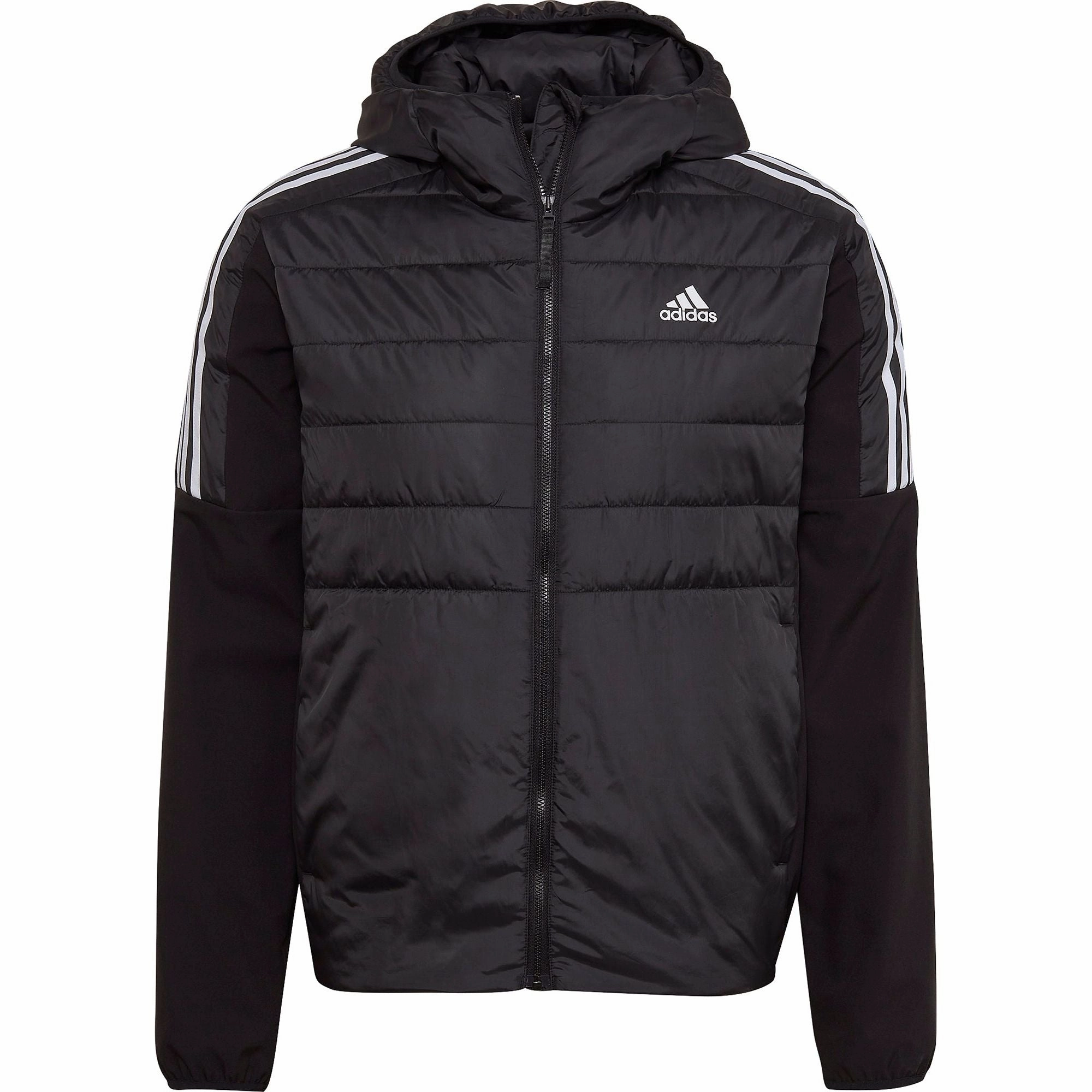 adidas Essentials Insulated Hooded Mens Hybrid Jacket - Black Convertible Features All Purpose Outerwear