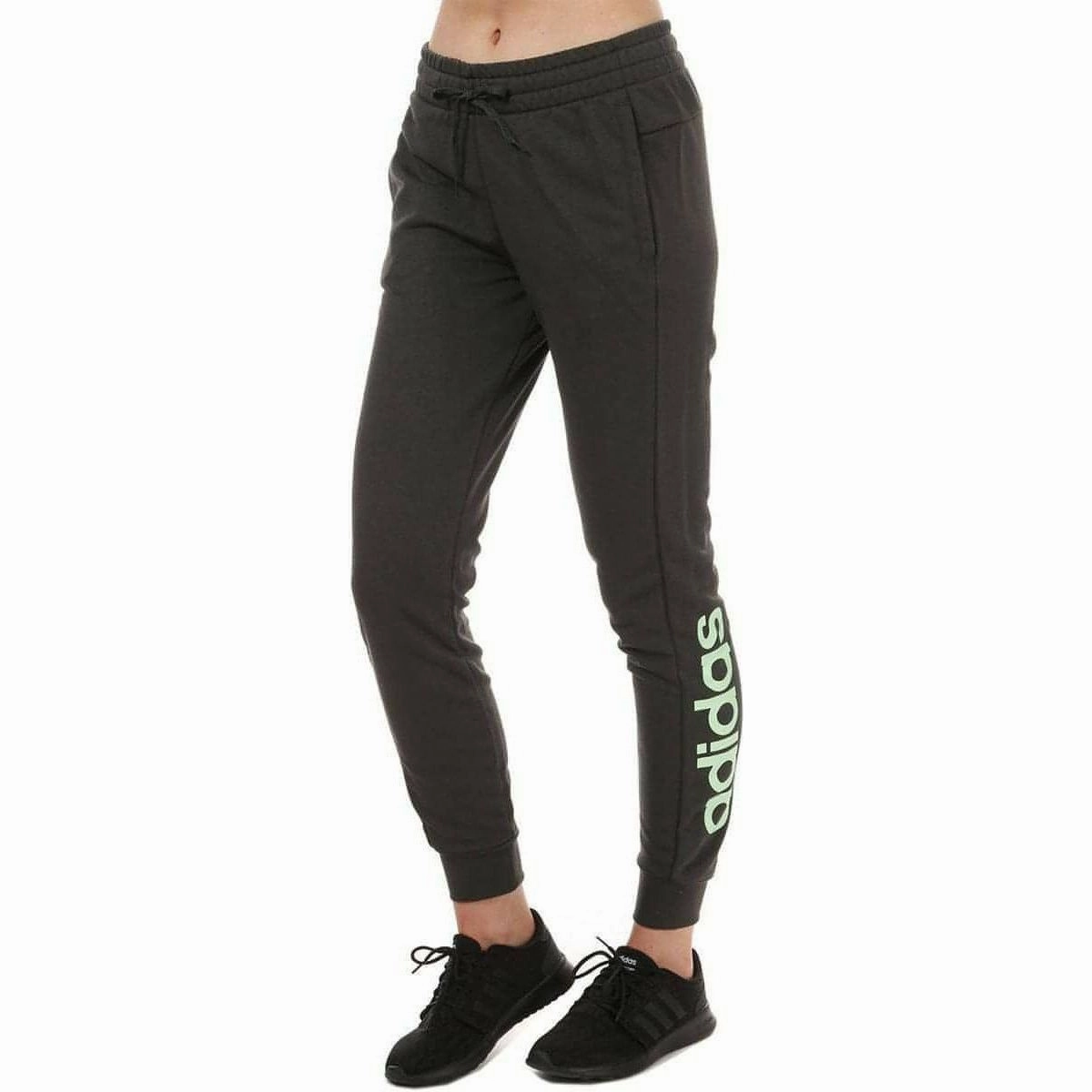 adidas Essentials Linear Womens Joggers - Green Desert Heat
