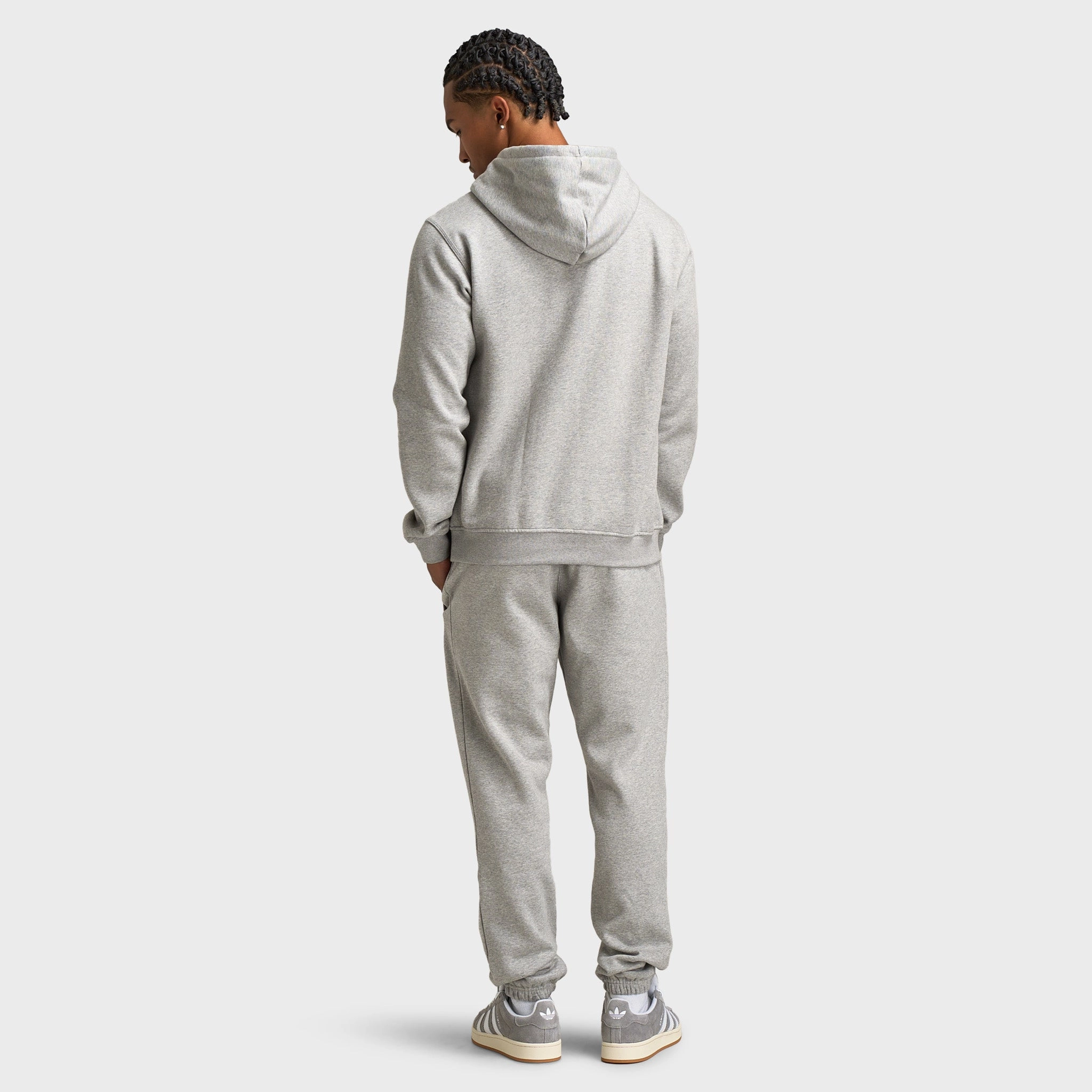 adidas Essentials Pullover Hoodie Heather Grey / White Stain Resistant Material Sporty Layers