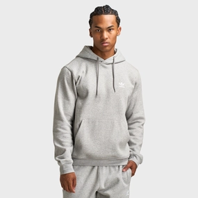 adidas Essentials Pullover Hoodie Heather Grey / White Snag Free Surface Noise Free Material