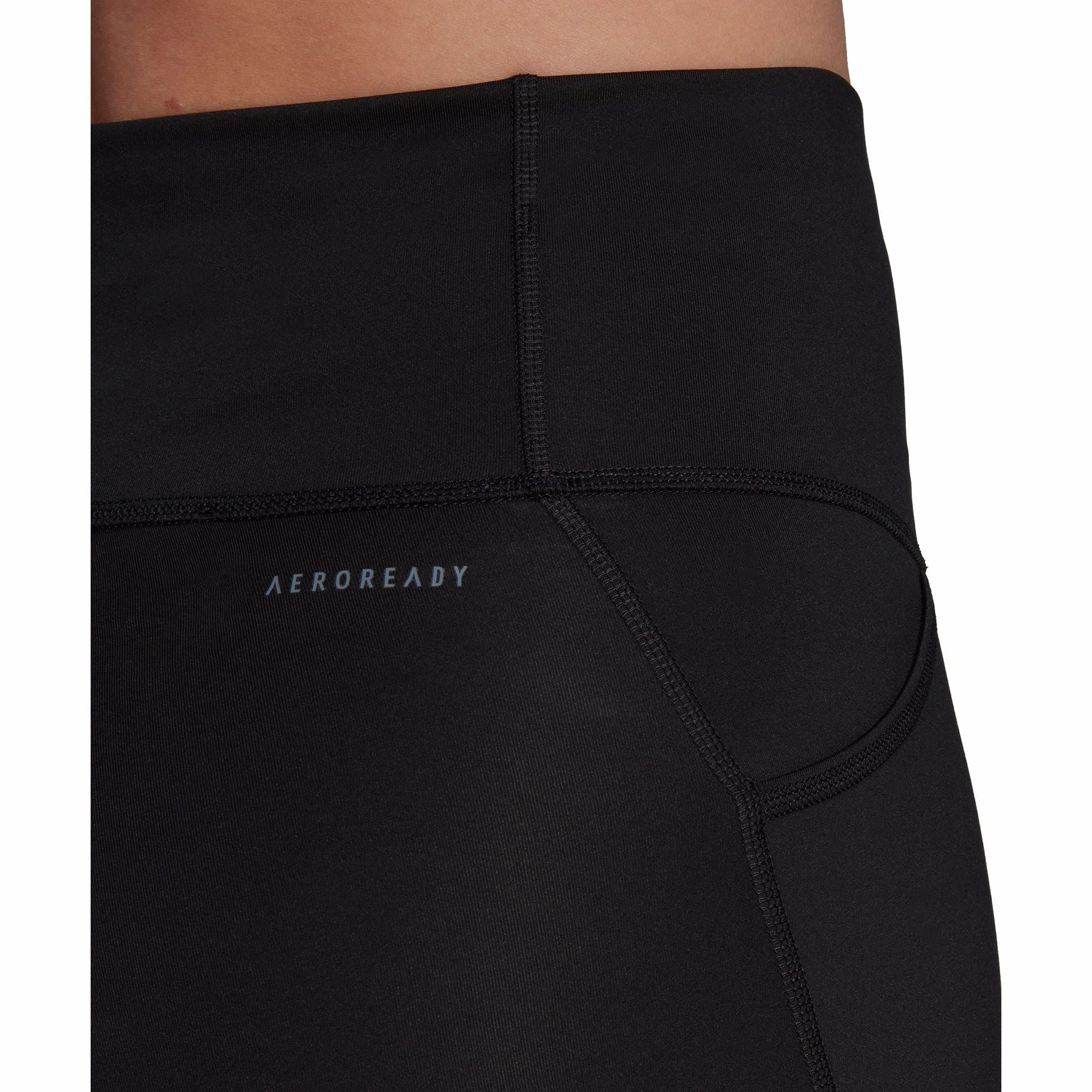 adidas Essentials Womens 7/8 Running Tights - Black Flat waistband Pre-washed