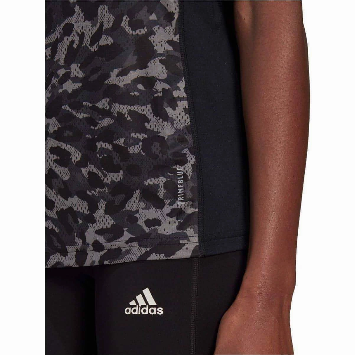 Anti Pilling Treatment adidas Fast Graphic Womens Running Vest Tank Top - Grey