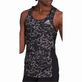 made in Africa Lightweight Thermal Insulation adidas Fast Graphic Womens Running Vest Tank Top - Grey
