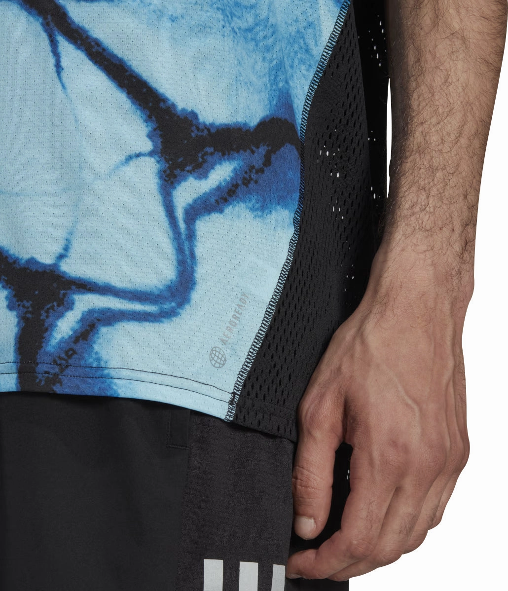 UV Protective Fabric Urban Casual adidas Fast Short Sleeve Mens Running Top - Black