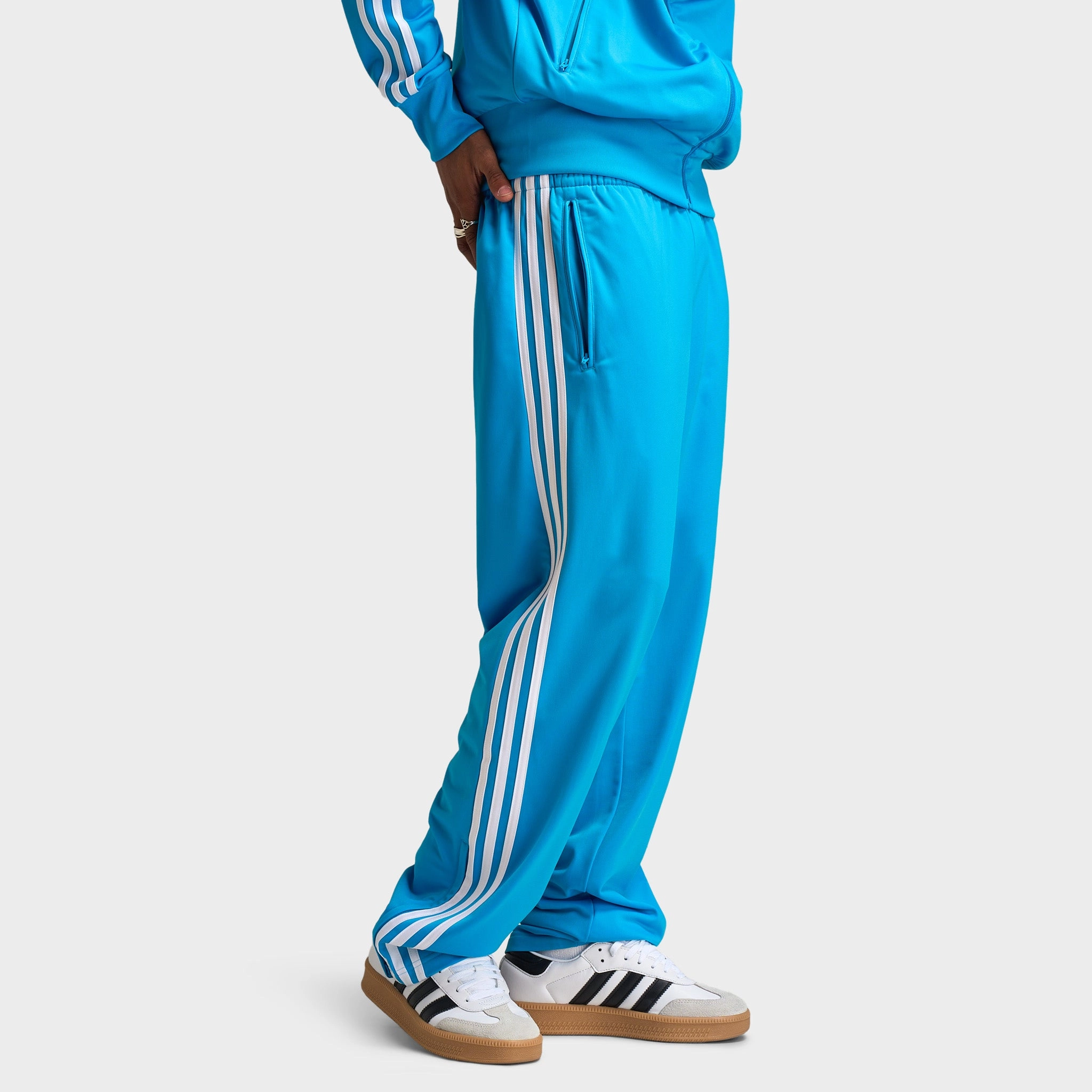 adidas Firebird Track Pants / Sky Blue Green