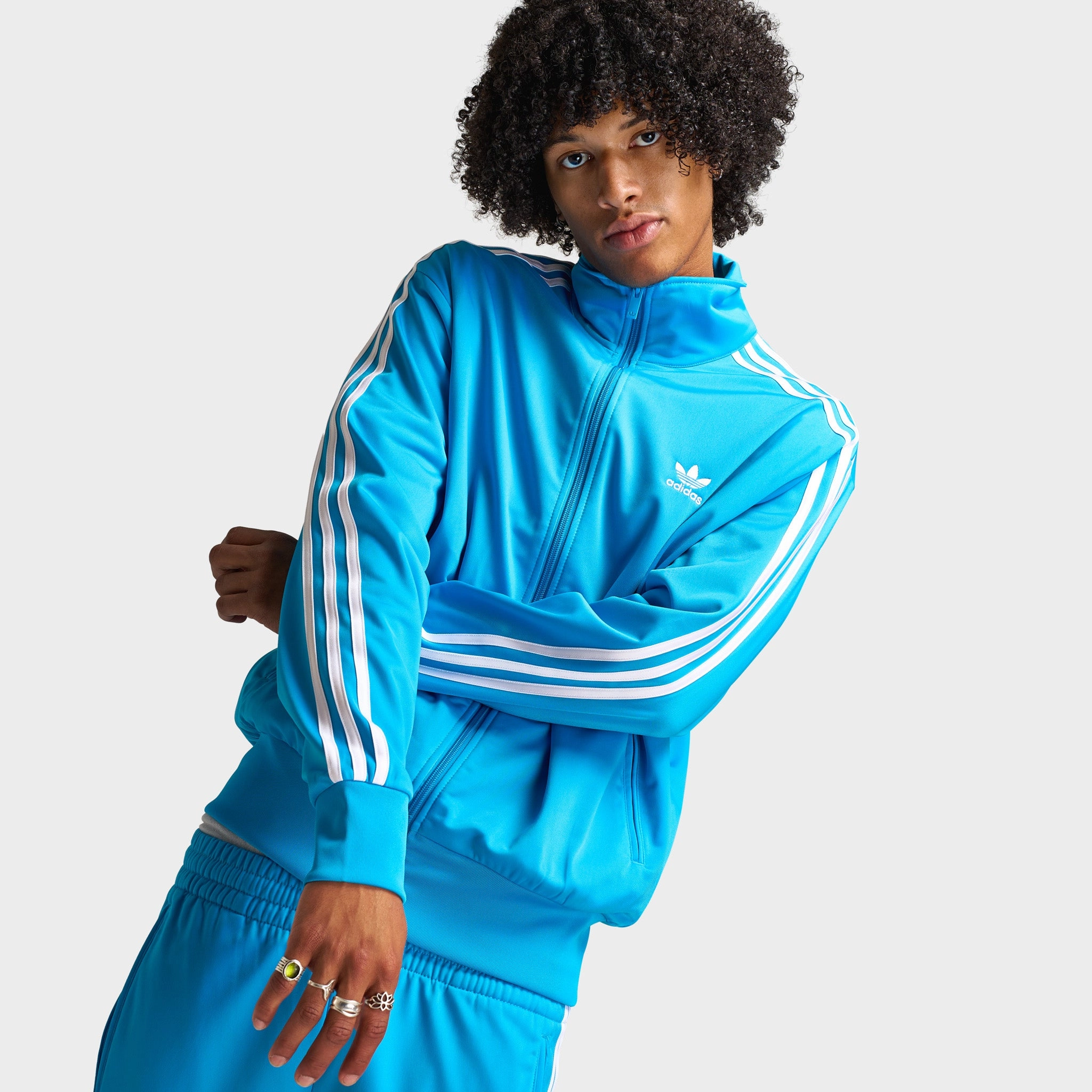 Dynamic Tension Control Versatile Outfit adidas Firebird Track Top / Sky Blue