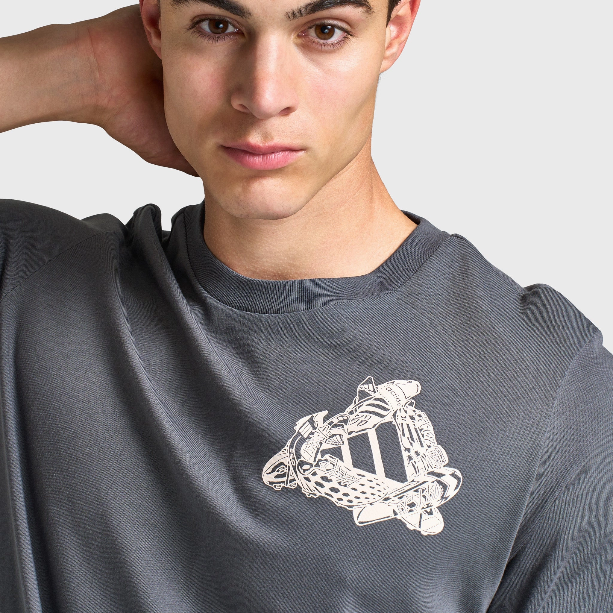 adidas Fun Kicks Graphic T-Shirt / Grey Six NonIrritating Seams