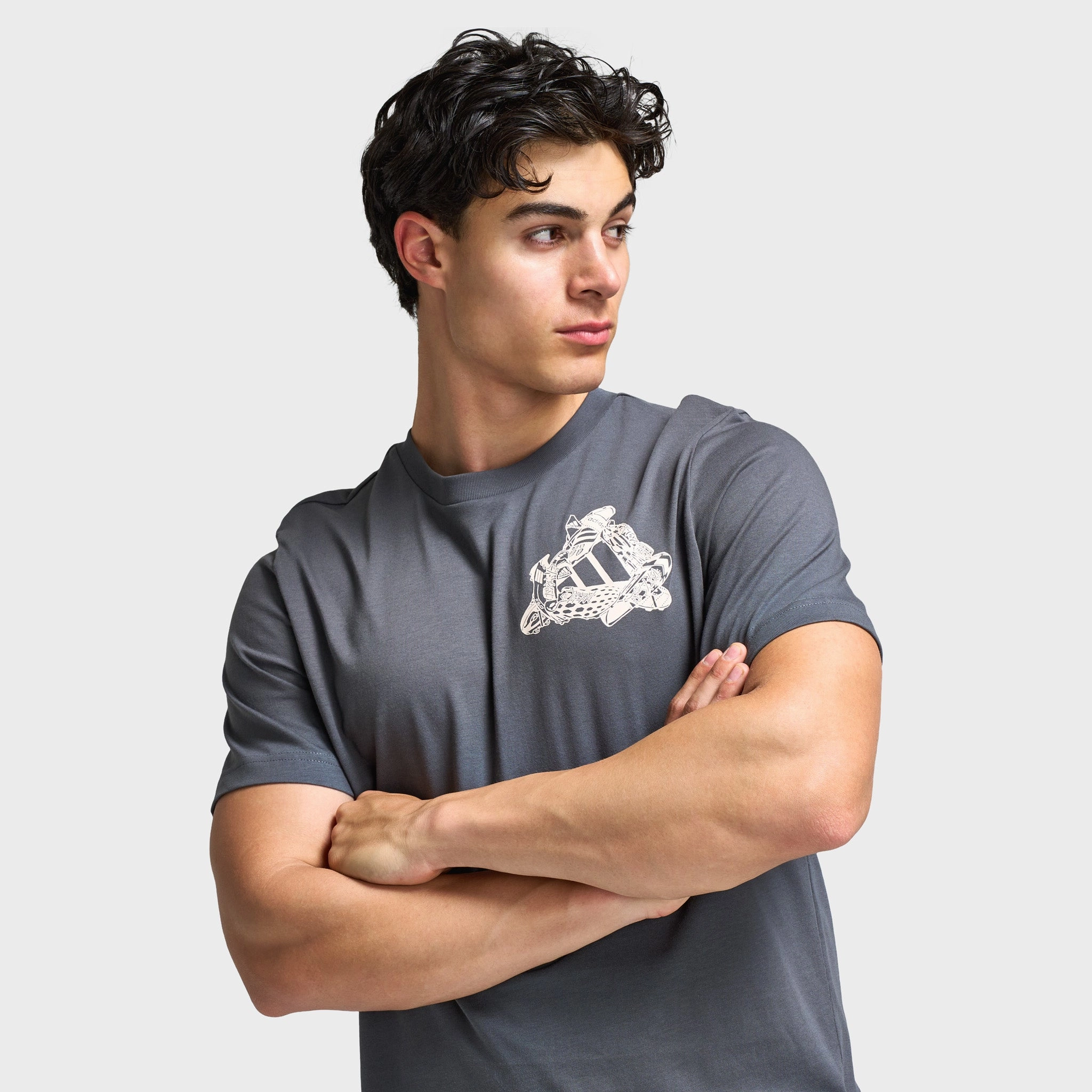 adidas Fun Kicks Graphic T-Shirt / Grey Six Water Resistant
