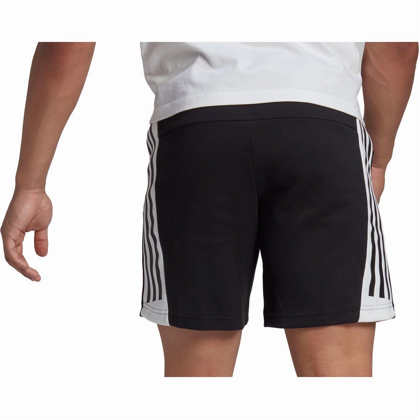 MultiPanelCut adidas Future Icons 3 Stripes Mens Training Shorts - Black