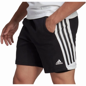 adidas Future Icons 3 Stripes Mens Training Shorts - Black AbrasionResistant Material Travel Core