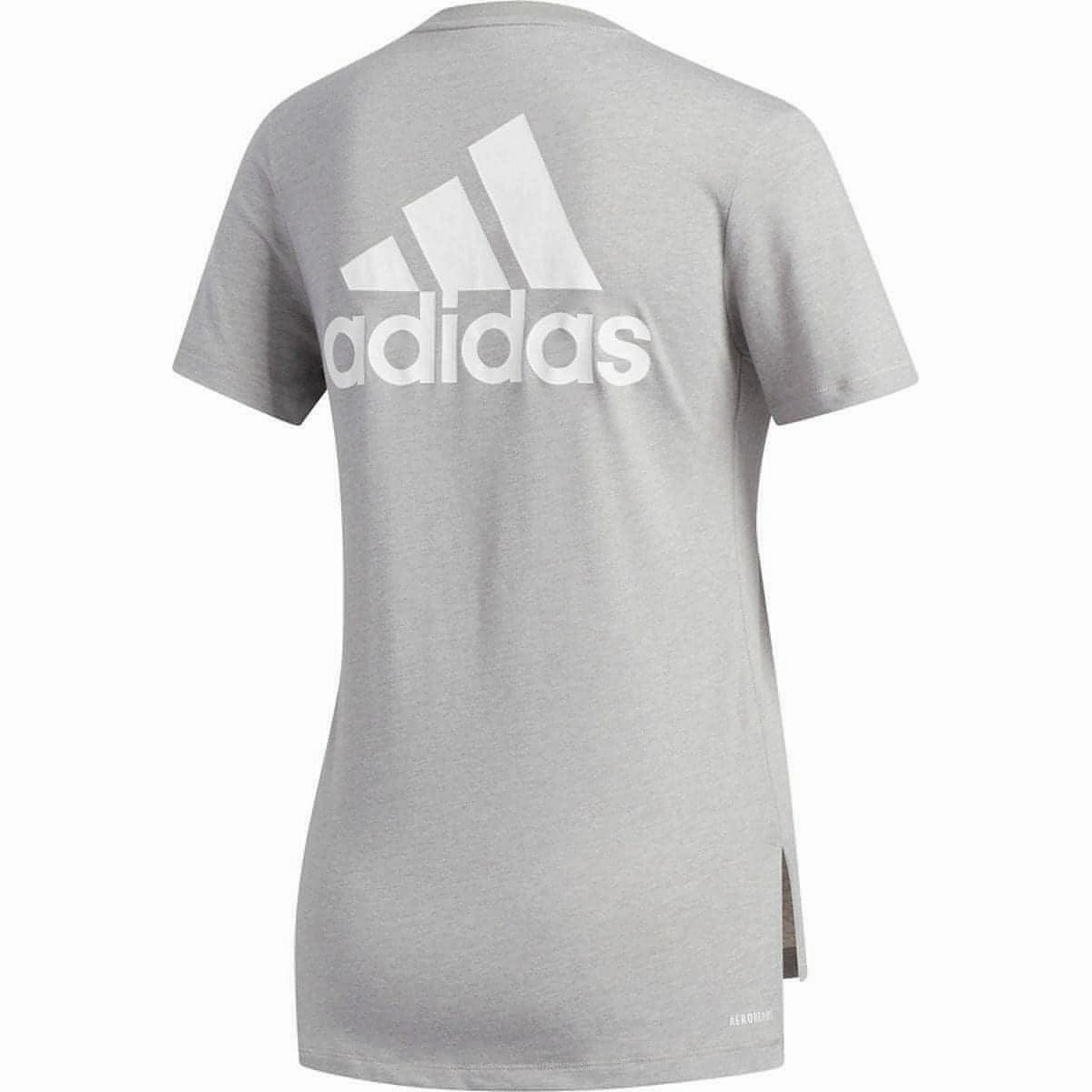 adidas Logo Go To Short Sleeve Womens Training Top - Grey VentilatedMesh