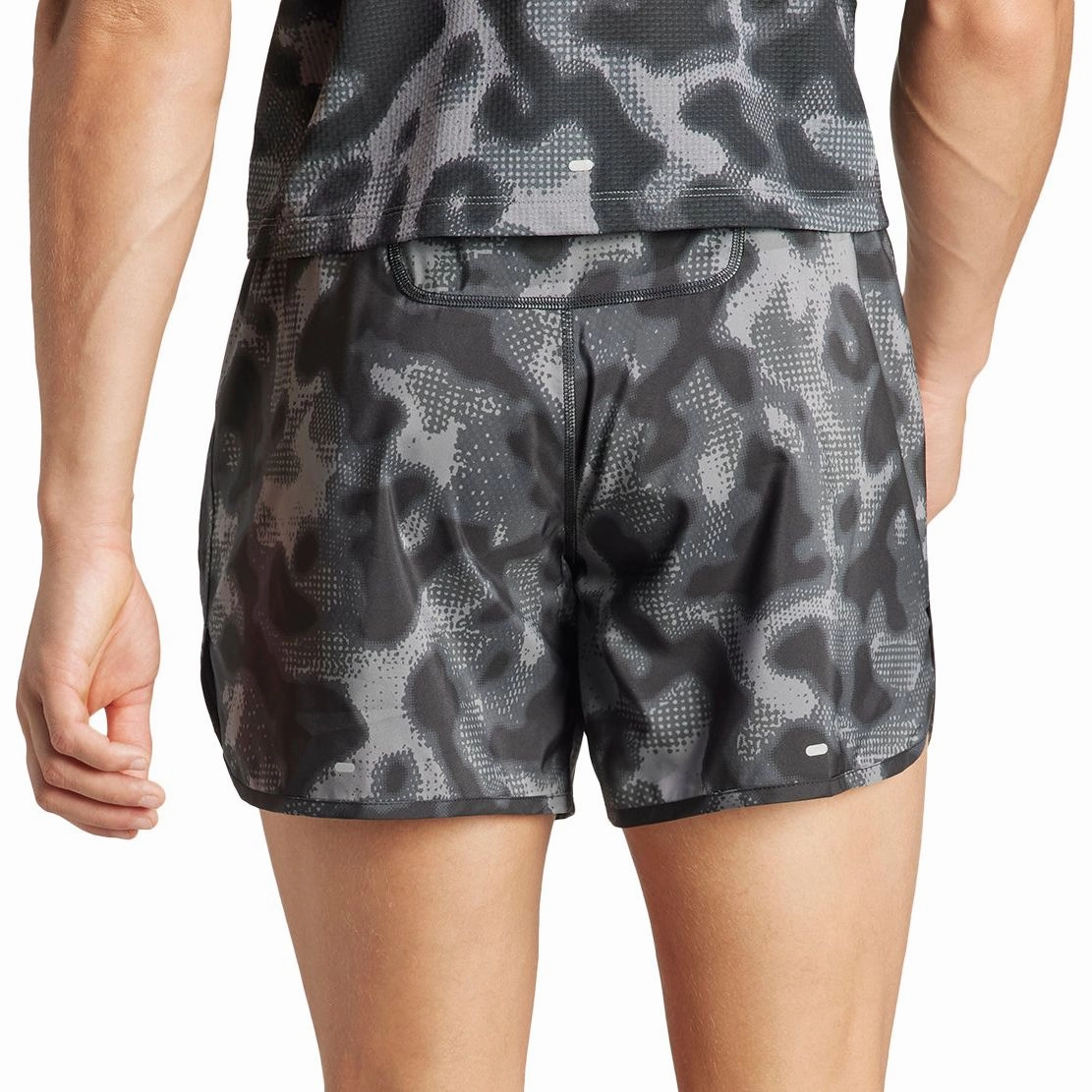 hiking clothes Wrinkle Free Fabric adidas Own The Run 3 Stripes 5 Inch Mens Running Shorts - Grey
