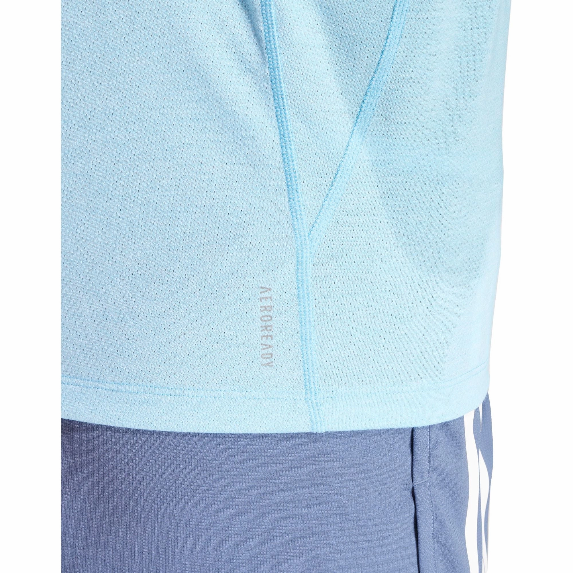 Everyday Outfit Versatile Piece adidas Own The Run 3 Stripes Short Sleeve Womens Running Top - Blue