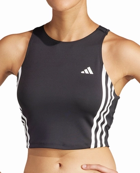 adidas Own The Run 3 Stripes Womens Running Vest Tank Top - Black Gym Wear atypical