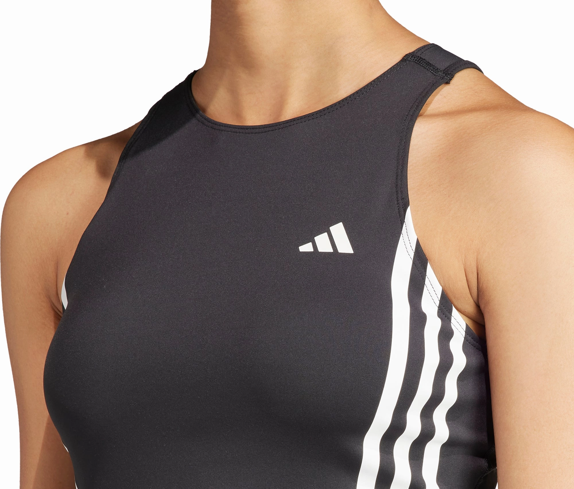 adidas Own The Run 3 Stripes Womens Running Vest Tank Top - Black assorted