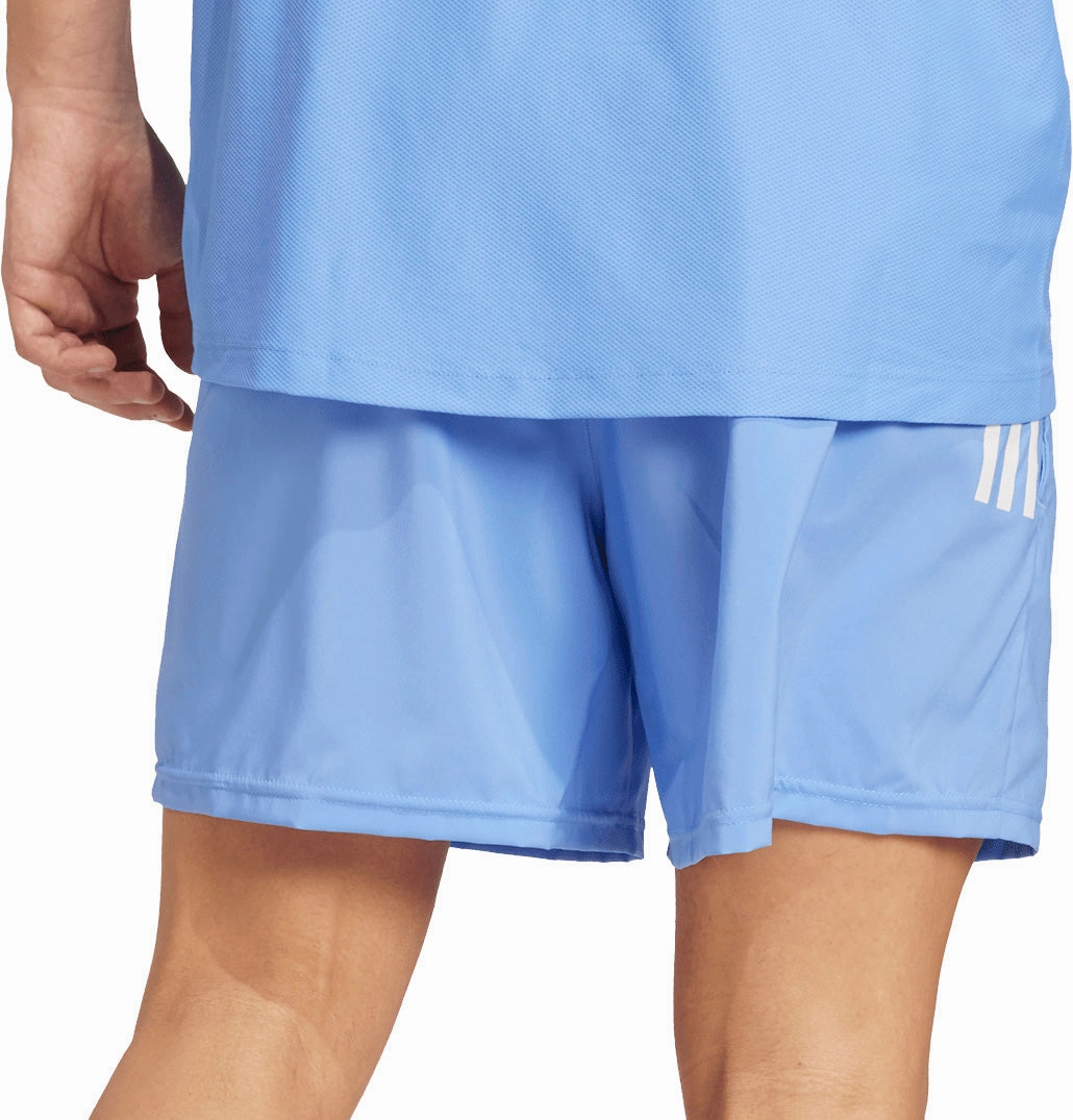 adidas Own The Run 7 Inch Mens Running Shorts - Blue checkered pattern Moisture Wicking Technology