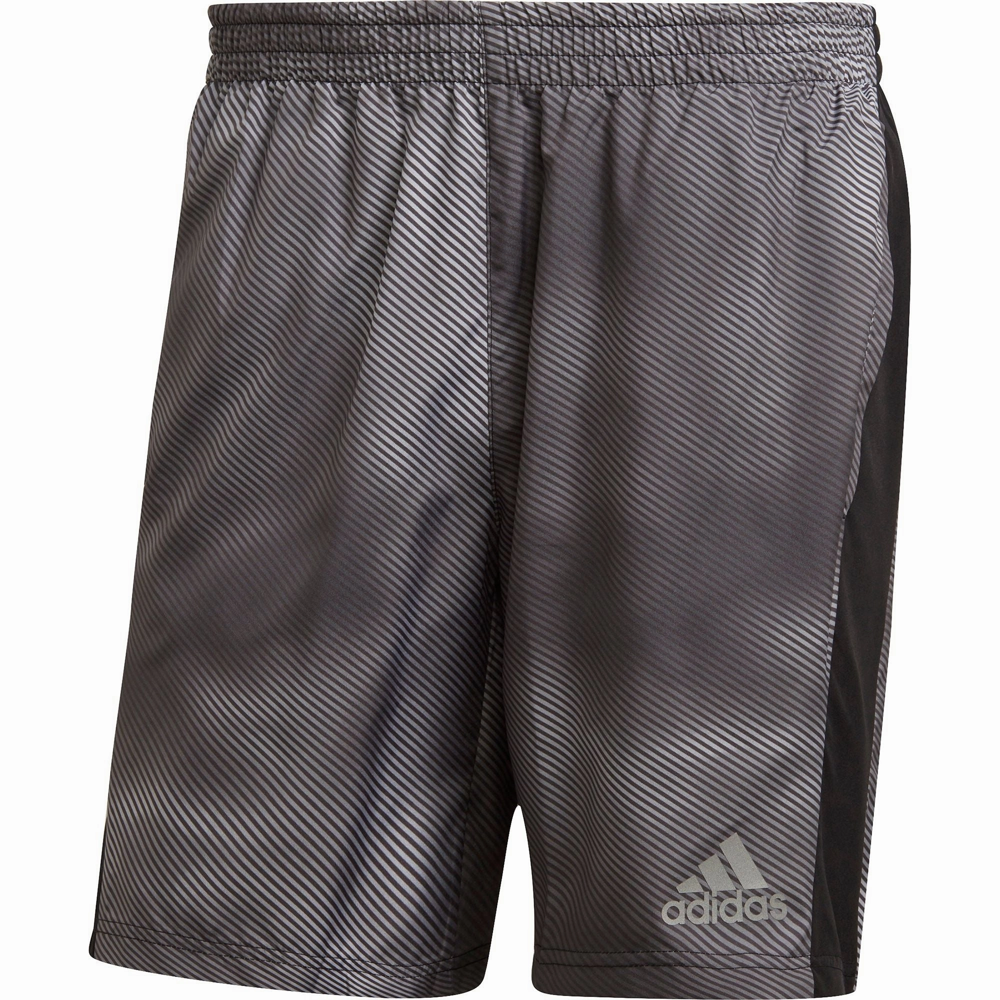 adidas Own The Run 9 Inch Mens Running Shorts - Grey Elastic hem