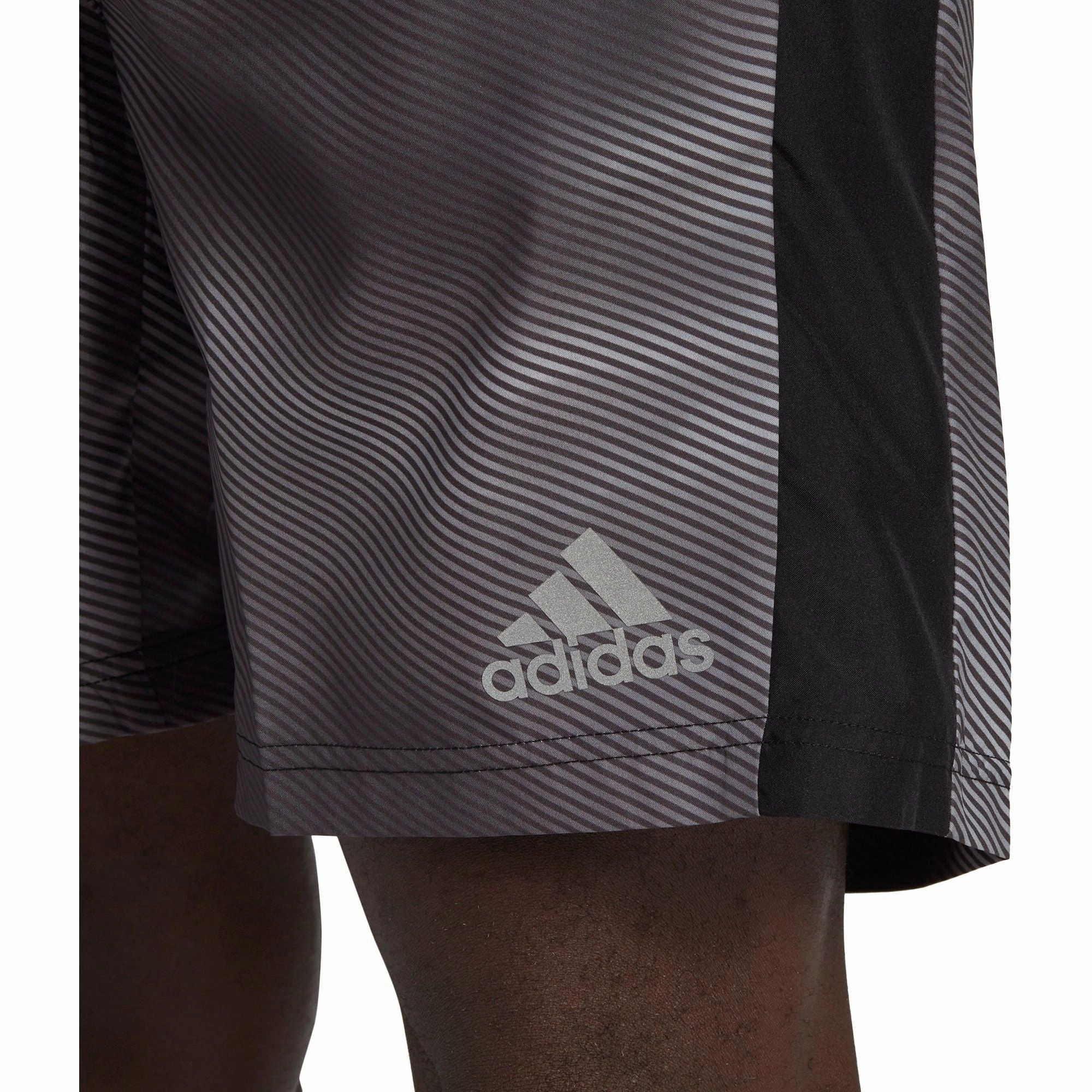 adidas Own The Run 9 Inch Mens Running Shorts - Grey Flexible Waistband