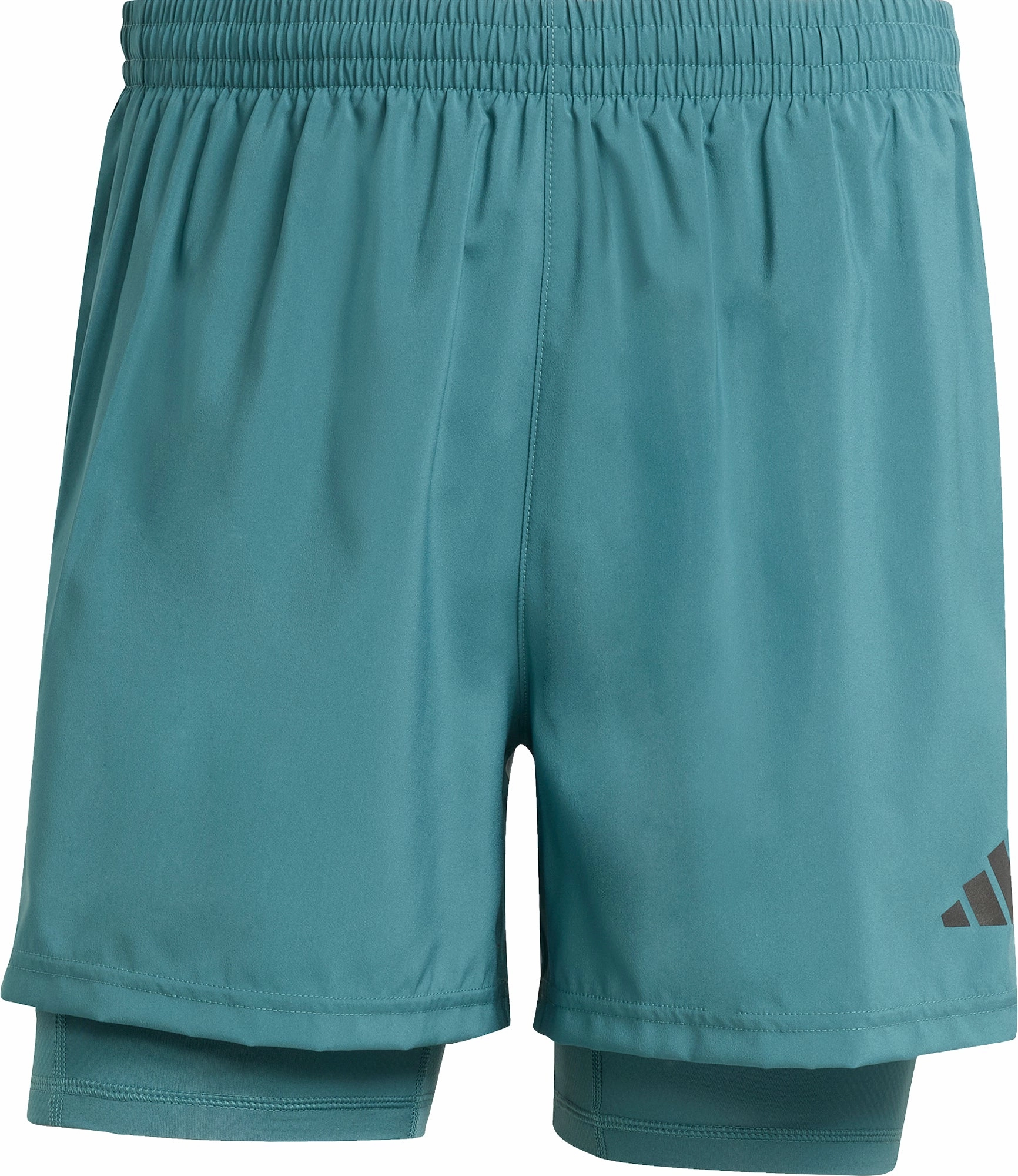Retroreflective Accents Flexible Gusset Design adidas Own The Run ClimaCool 2 In 1 Mens Running Shorts - Green