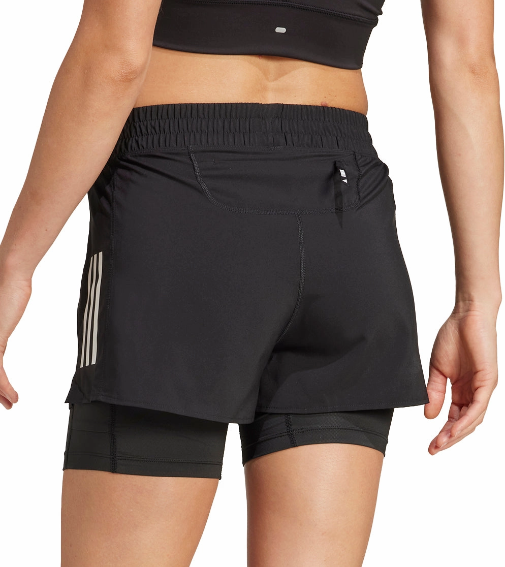 adidas Own The Run ClimaCool 2 In 1 Womens Running Shorts - Black Trendy Style