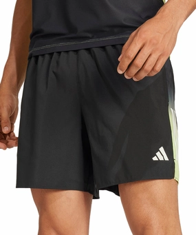 adidas Own The Run Colour Block 7 Inch Mens Running Shorts - Black Wide Range Motion graduation season