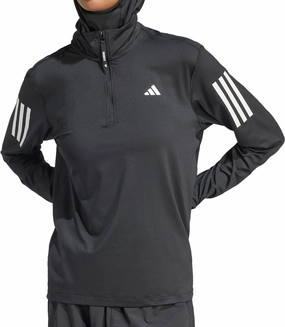 Daily Wear Elegant Appearance adidas Own The Run Half Zip Long Sleeve Womens Running Top - Black