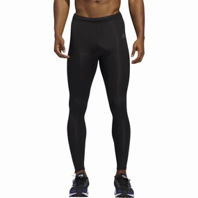 adidas Own The Run Mens Long Running Tights - Black Flex Zone Paneling AbrasionResistant Coating
