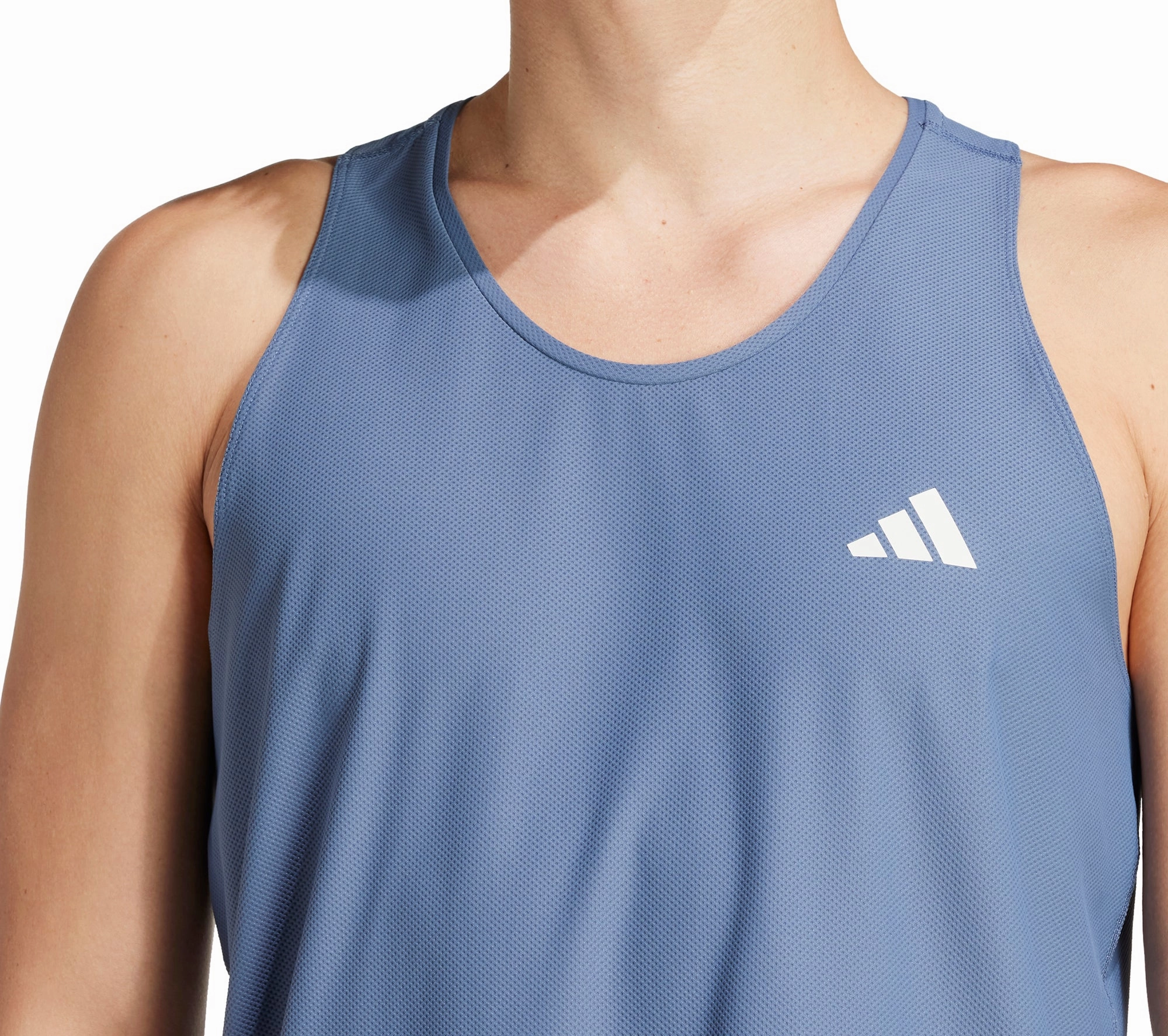 adidas Own The Run Mens Running Vest - Blue Stretch Fabric Convenient
